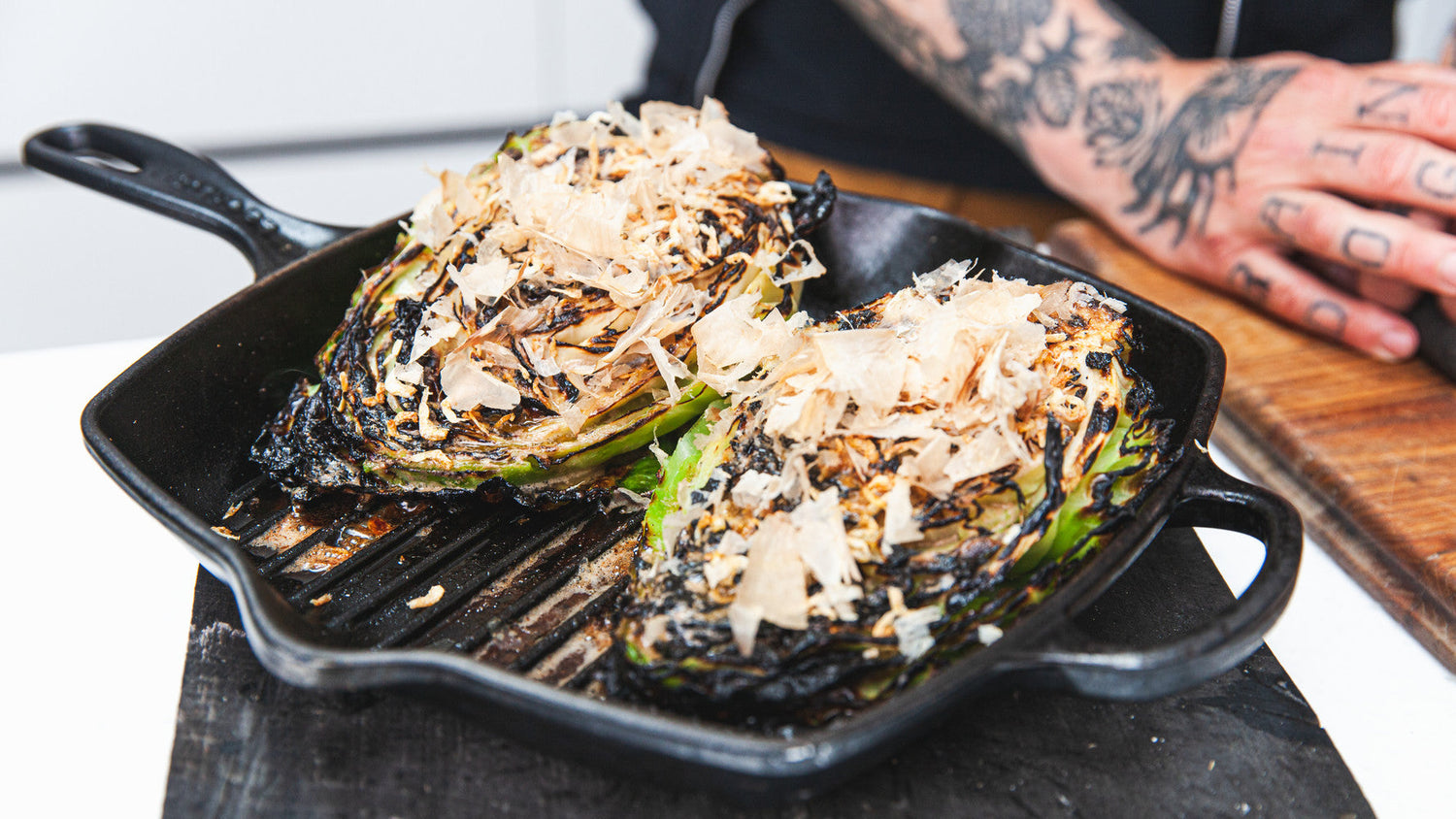 Charred Cabbage with Shrimp Butter - Gozney Recipes