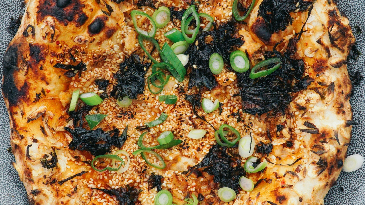 Sesame Prawn Toast Pizza recipe poster image