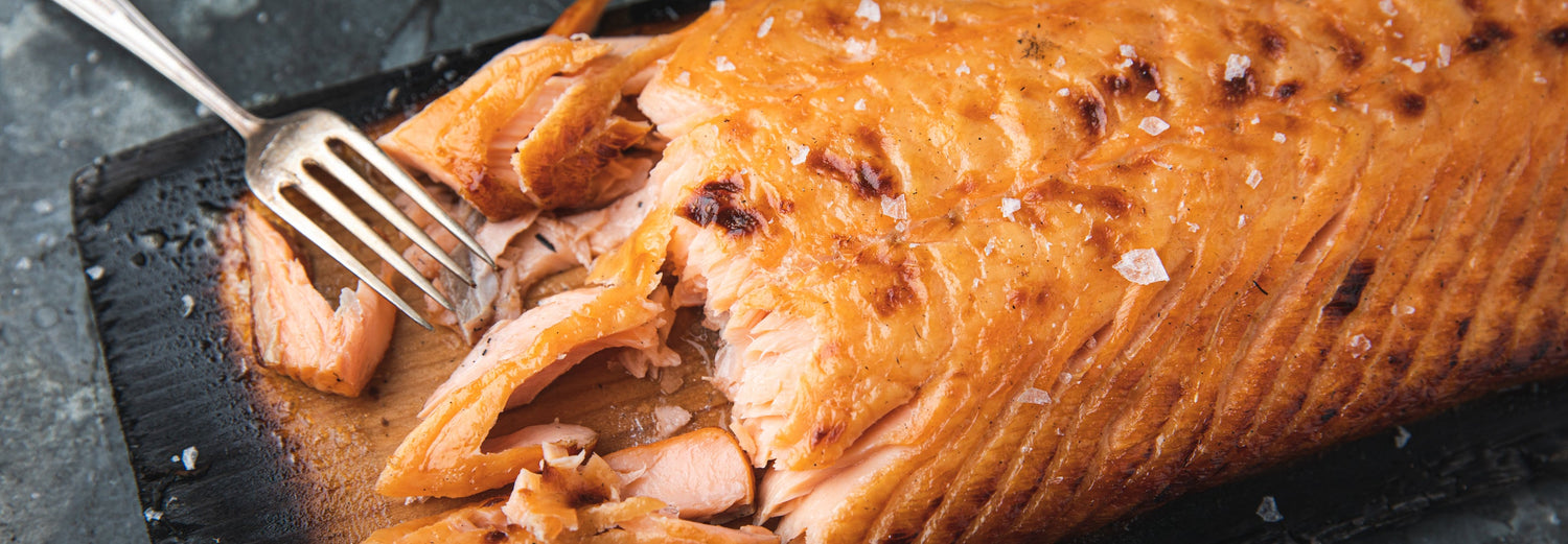 Cedar Plank Cooked Side Of Salmon recipe poster image