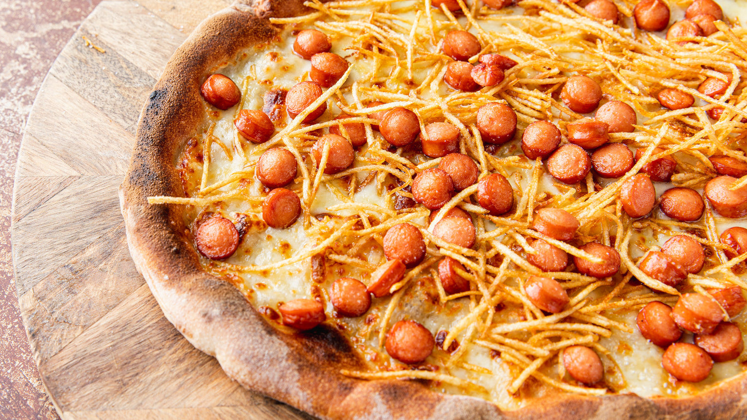 Hot Dog and French Fries Pizza recipe poster image